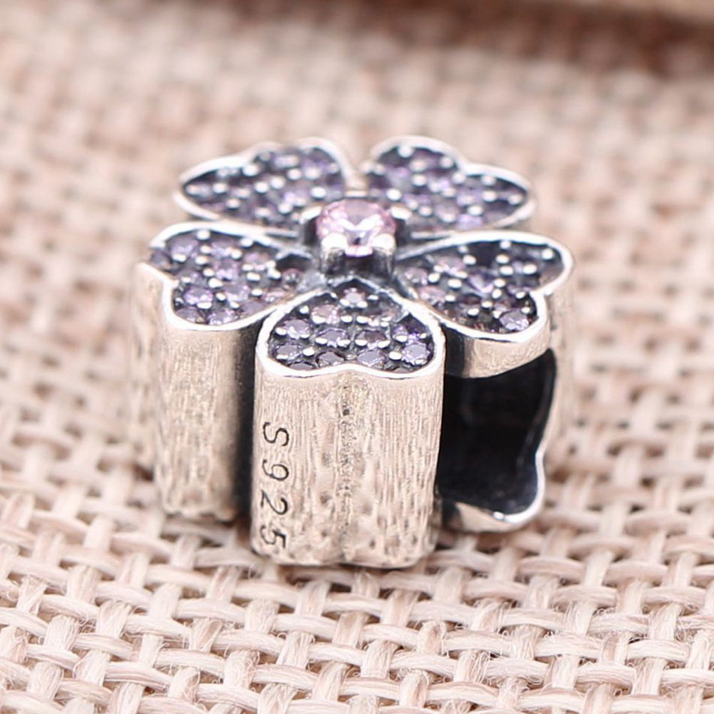 PANDORA Primrose Pave Silver Bedel With Pink And Purple Cubic Zirconia - 791481PCZ