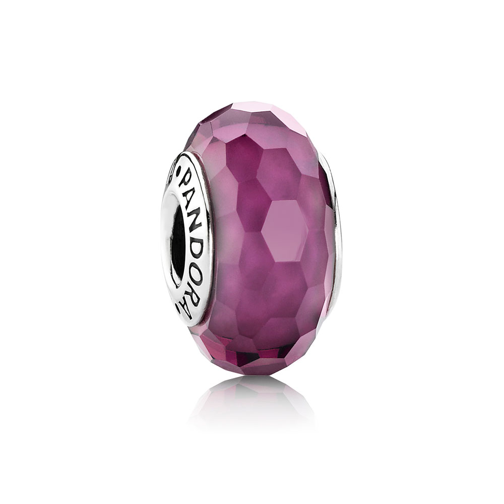 PANDORA Purple Faceted Glass Bedel - 791071