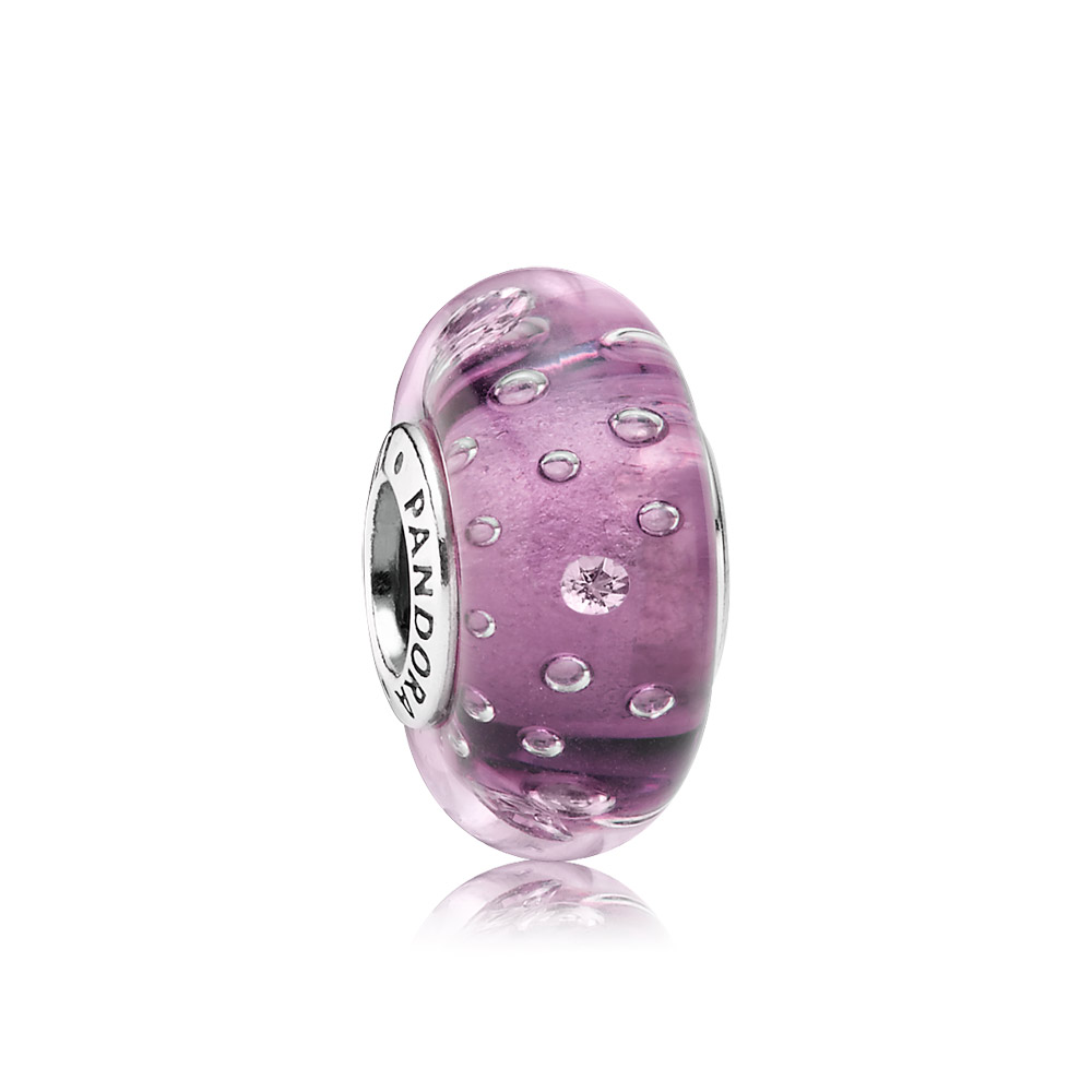 PANDORA Purple Fizzle Glass Bedel - 791616CZ