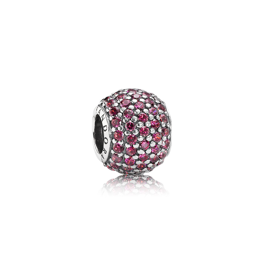 PANDORA Red Pavé Ball Bedel - 791051CZr