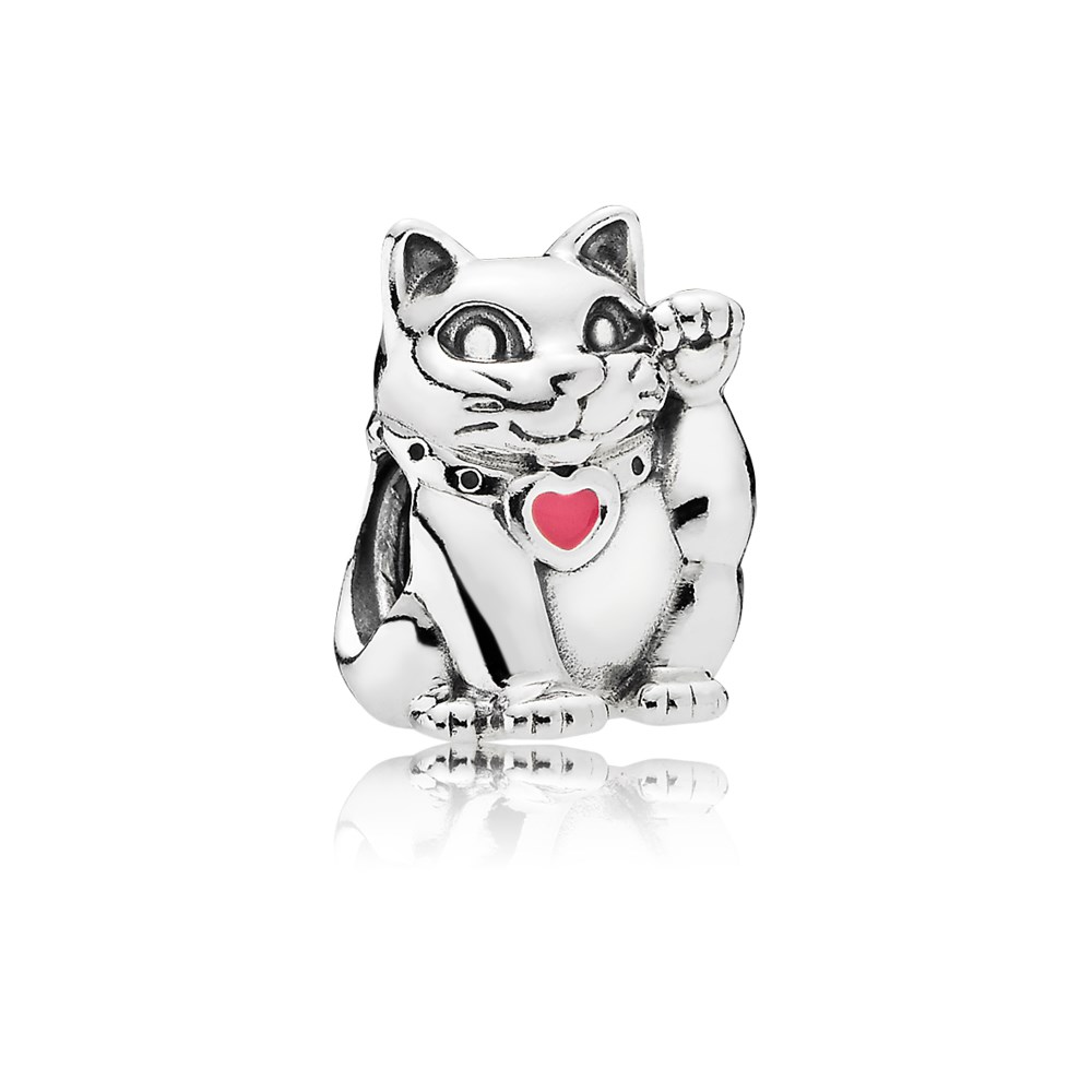 PANDORA Red Waving Cat Bedel - 790989En05