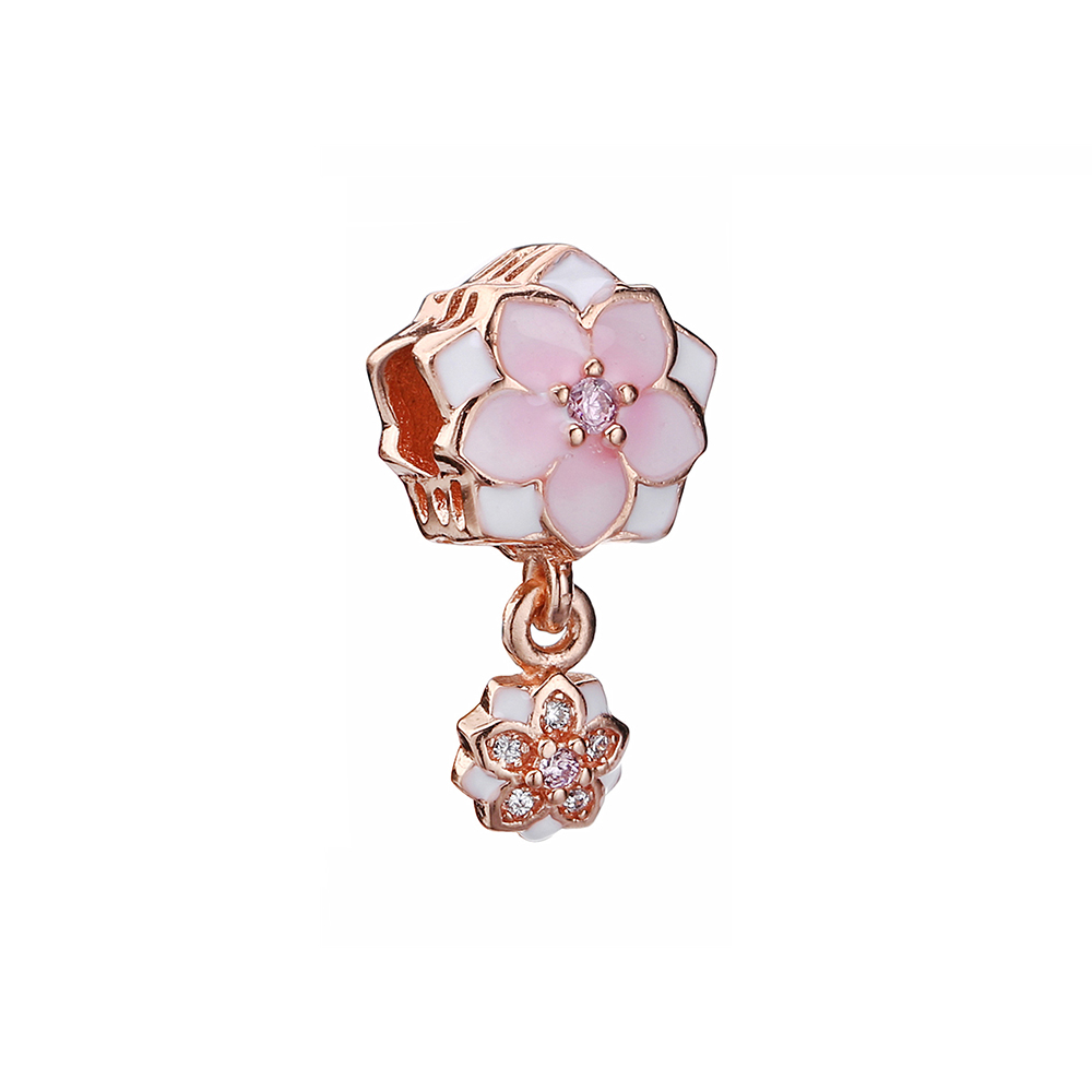 Pandora Rose Magnolia Bloom Bleke Cerise Hangende Bedel 792077PCZa