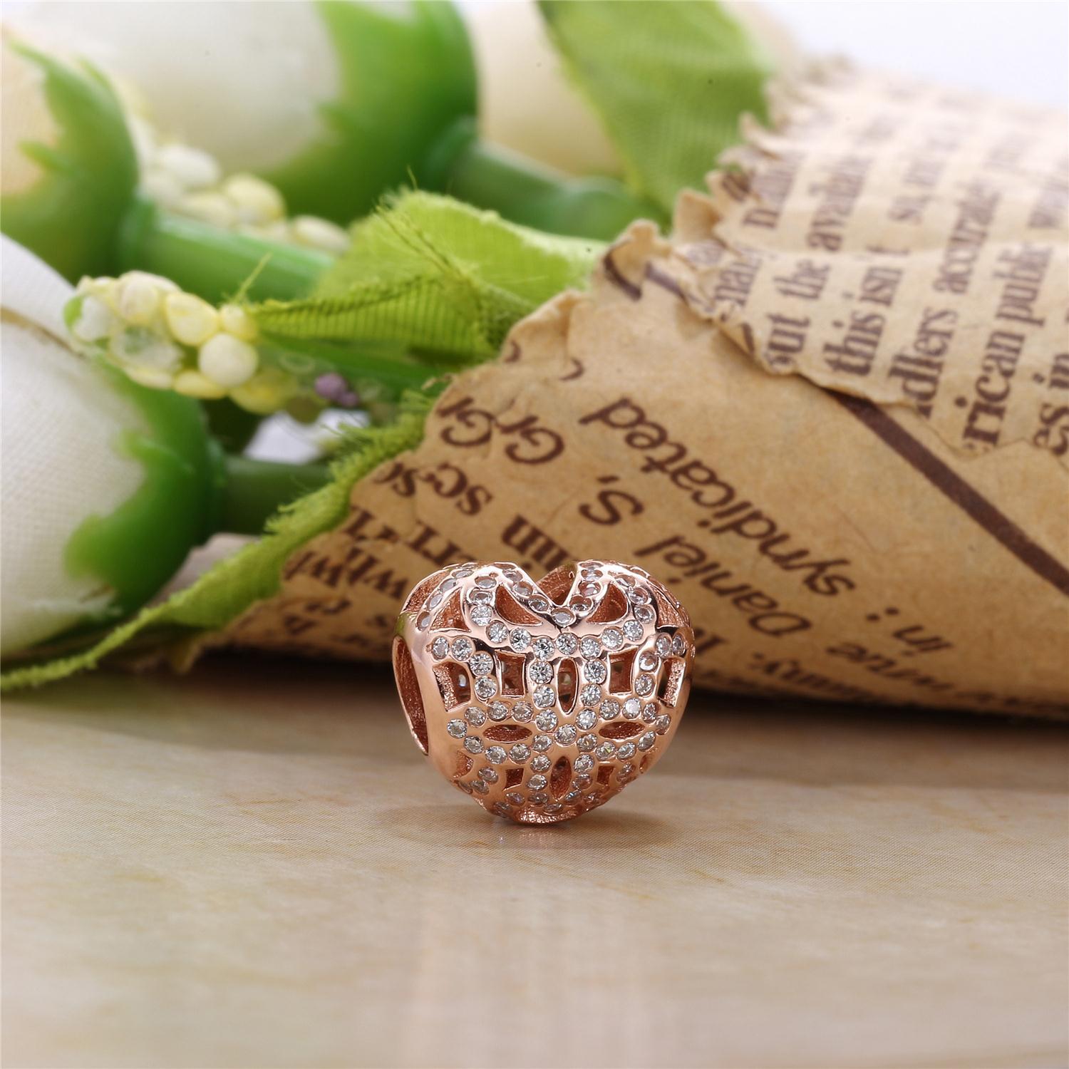 Pandora Rose & Zilveren Liefde & Waardering Bedel 750837CZ