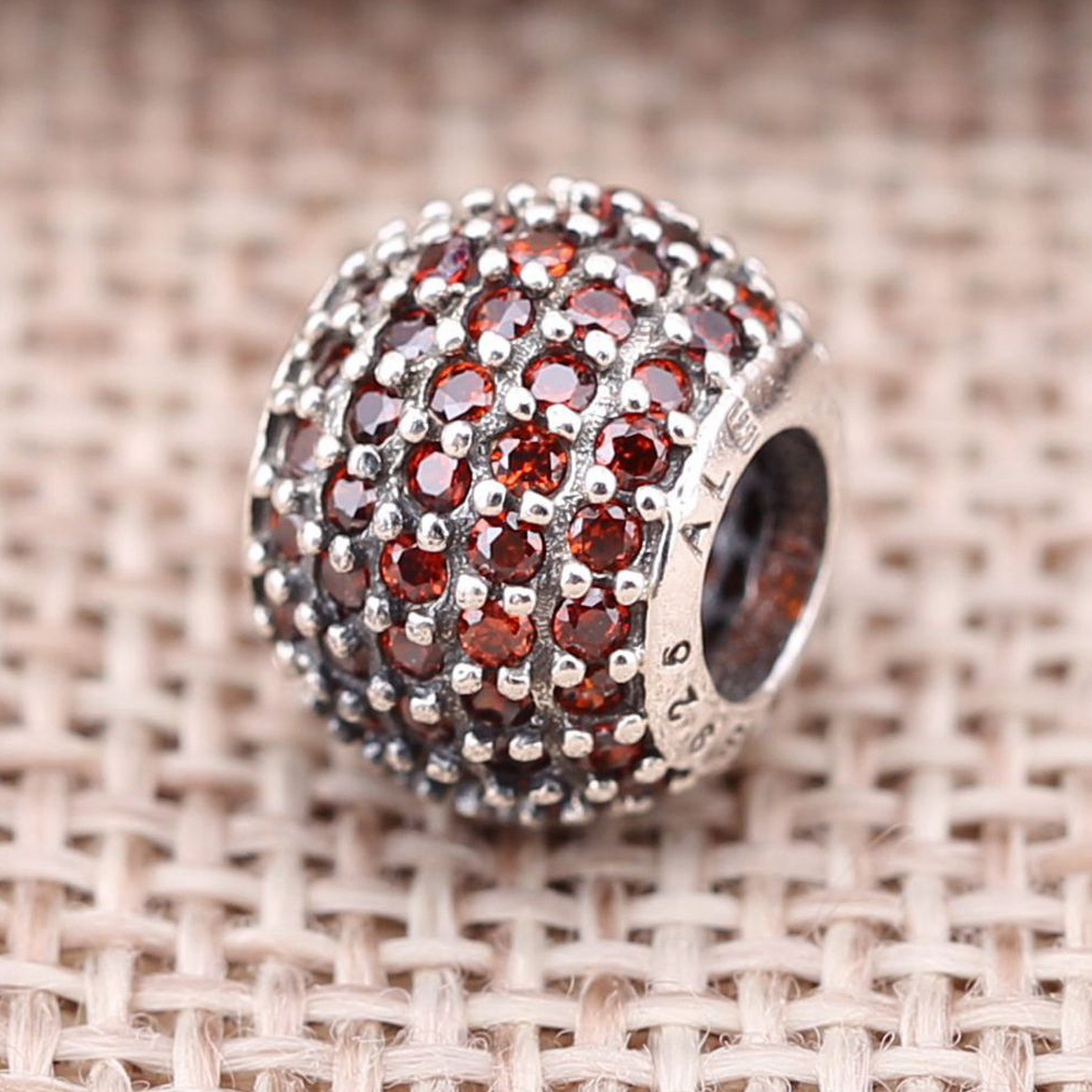 PANDORA Salmon Pavé Ball Bedel - 791051CZs