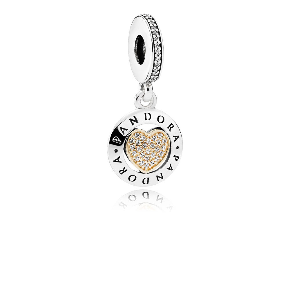 Pandora Signature Heart Pendant Bedel - 792082CZ