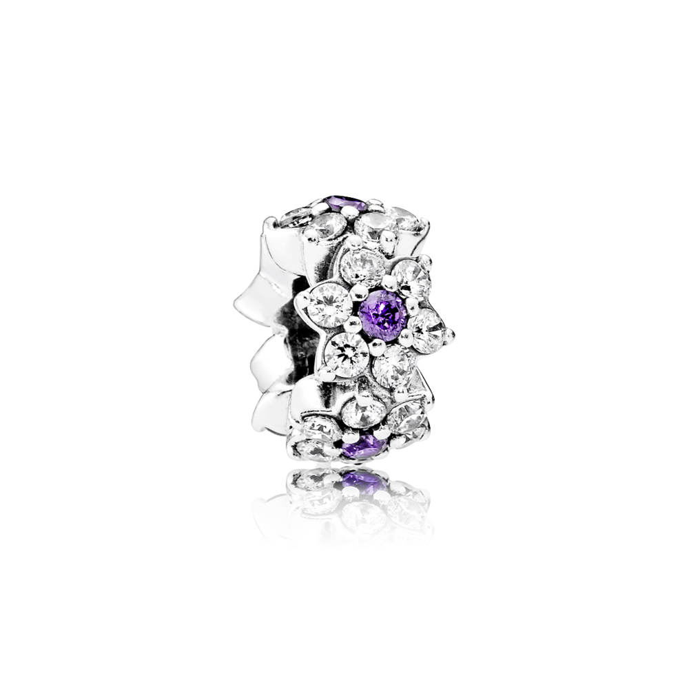 PANDORA Spacer Paarse Bloemen 791834ACZ