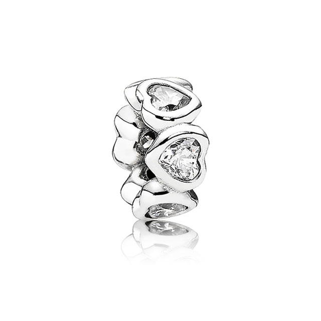 PANDORA Sparkling Hearts Spacer - 791252CZ