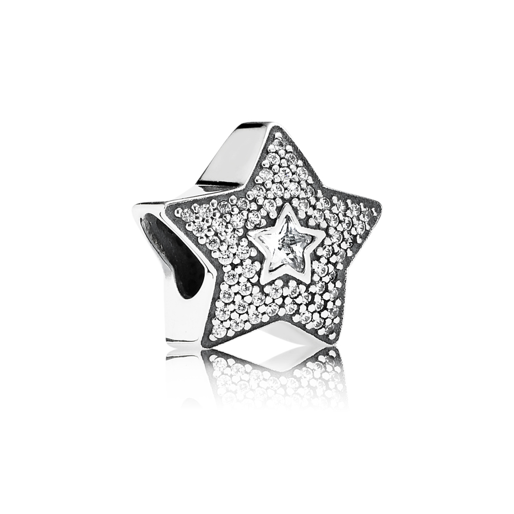 PANDORA Star Pave Silver Bedel With Cubic Zirconia - 791384CZ