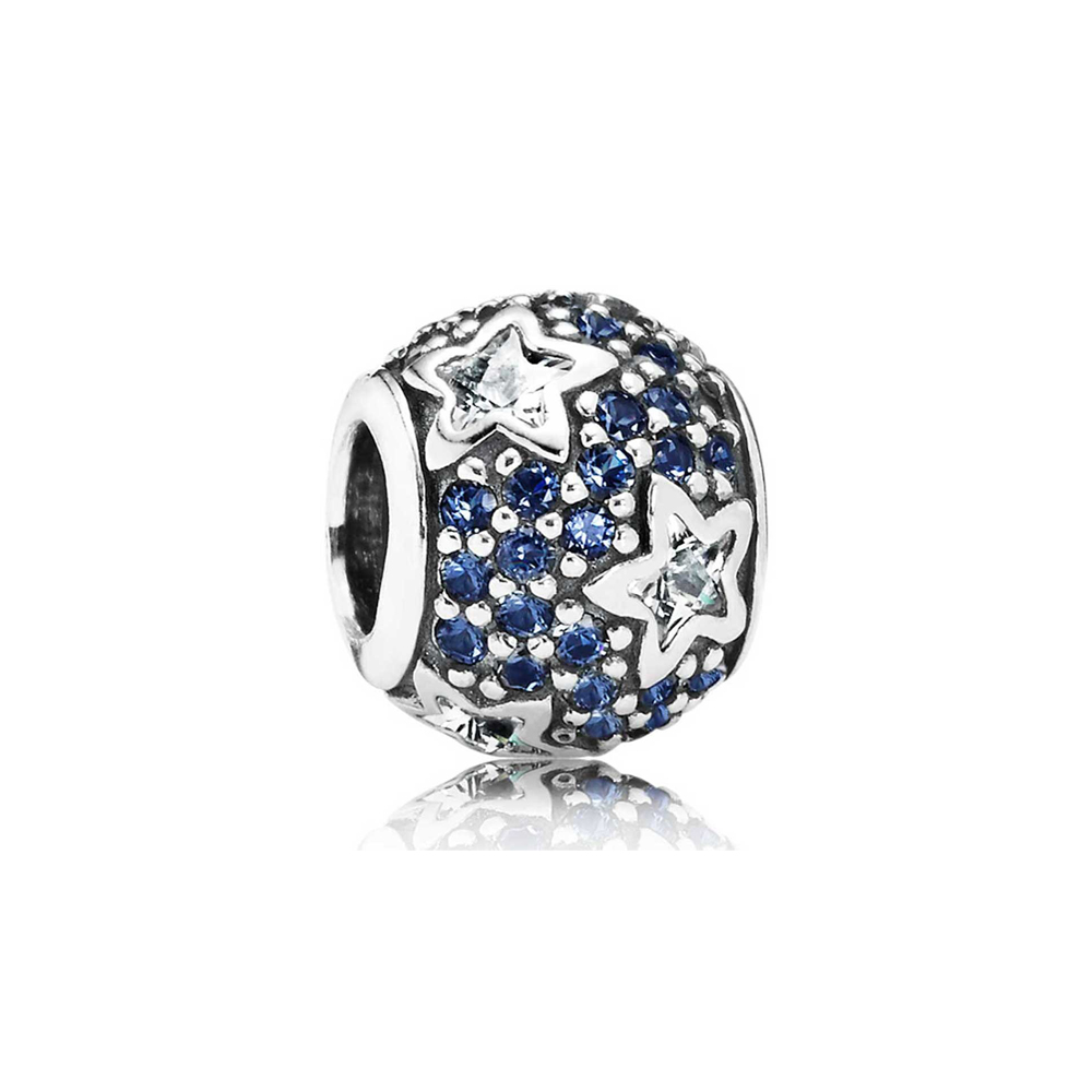 PANDORA Star Pave Silver Bedel With Cubic Zirconia And Midnight Blue Crystals - 791382CZ