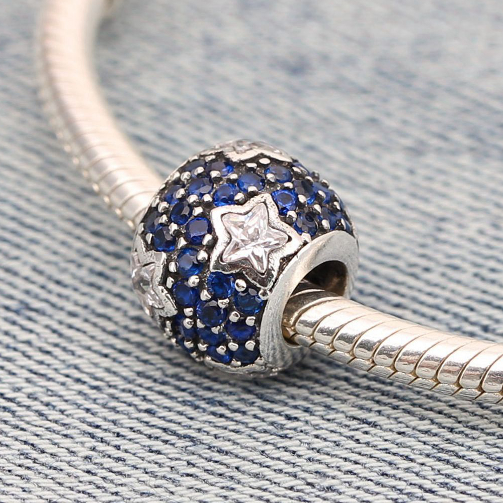 PANDORA Star Pave Silver Bedel With Cubic Zirconia And Midnight Blue Crystals - 791382CZ