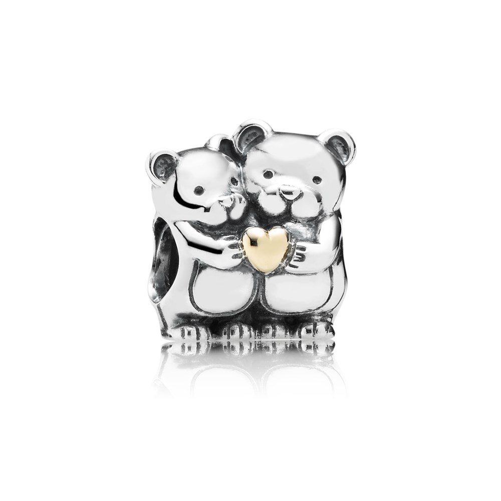 PANDORA Teddy Bears Silver Bedel With 14K Heart - 791395