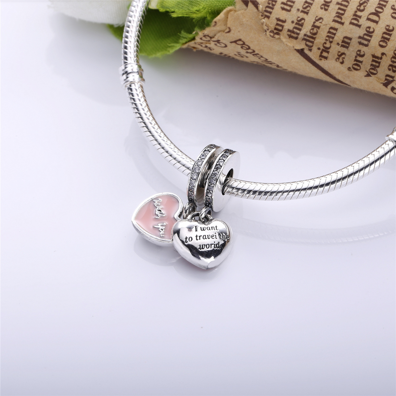 PANDORA Travel Together Forever Pendant Bedel - 791717CZ