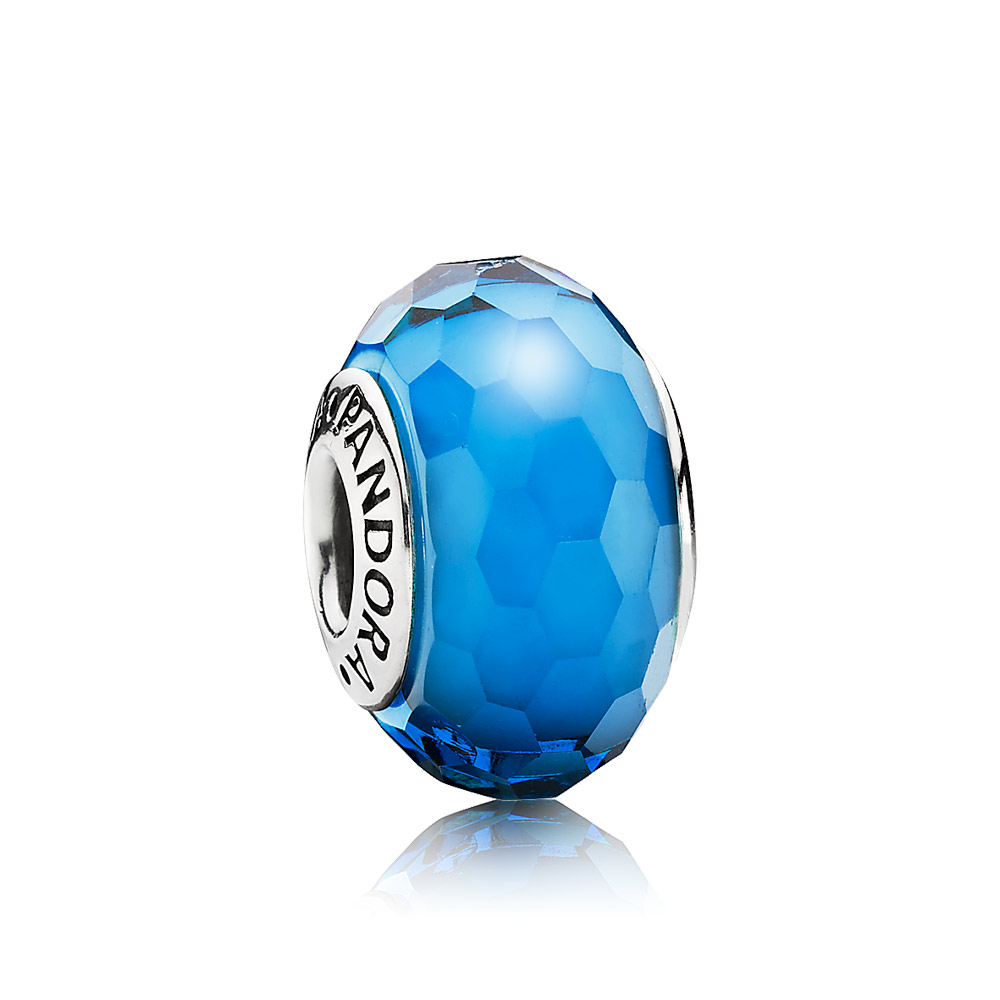 PANDORA Turquoise Faceted Glass Bedel - 791607