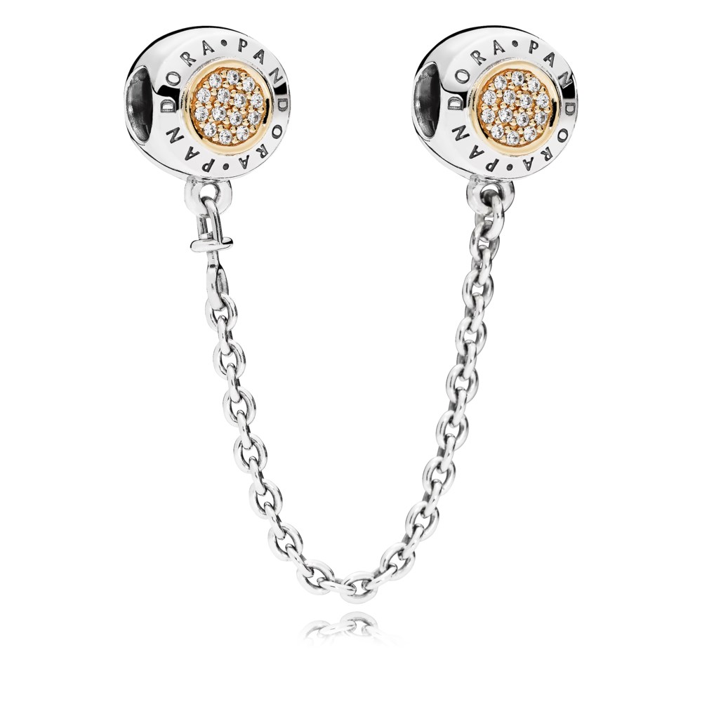 Pandora Zilver En 14K Goud Handtekening Veiligheidsketting 796269CZ