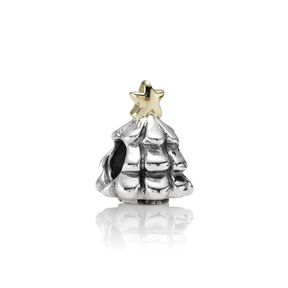 Pandora Zilver En 14K Goud Kerstboom Bedel 790365