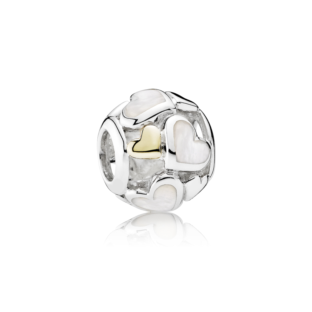 Pandora Zilver En 14K Goud Lichtgevende Harten Bedel 791879Mop