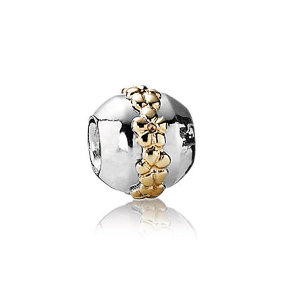 Pandora Zilver En 14K Goud Saturnus Bloem Bedel 790179