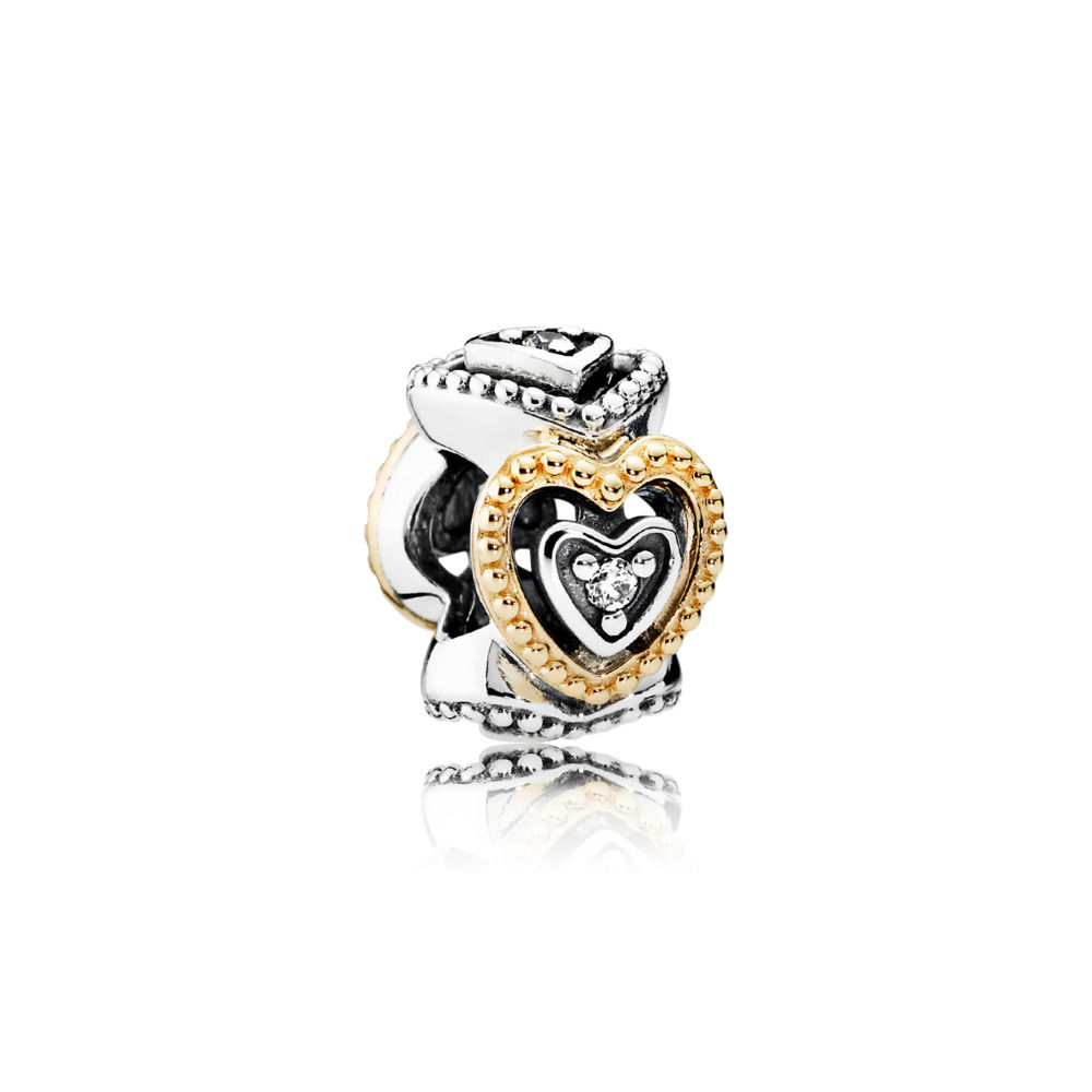 Pandora Zilver En 14K Goud Viering Van Liefde Spacer 791975CZ