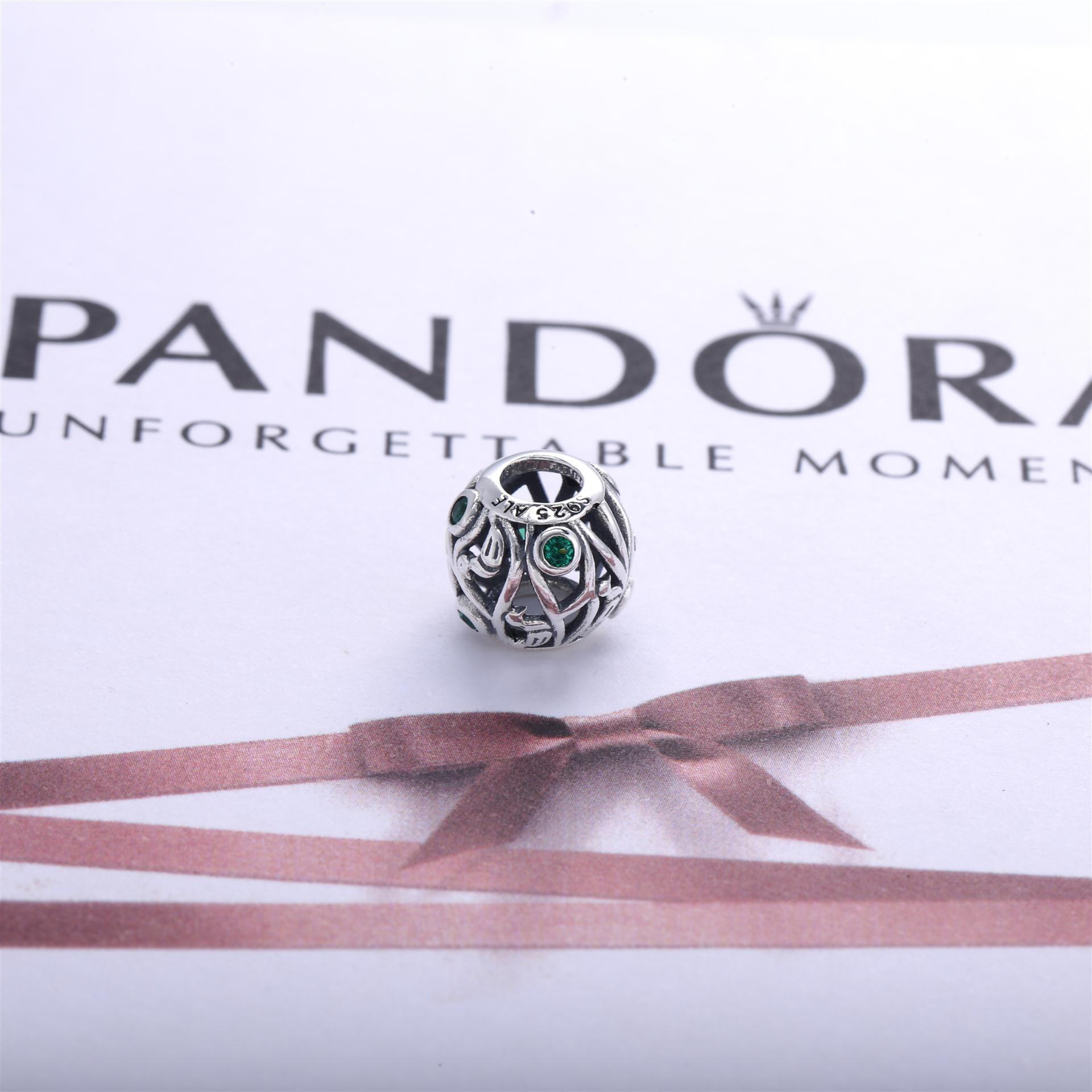 Pandora Zilver En 14K Goud Vogels & Takken Bedel 791213CZn