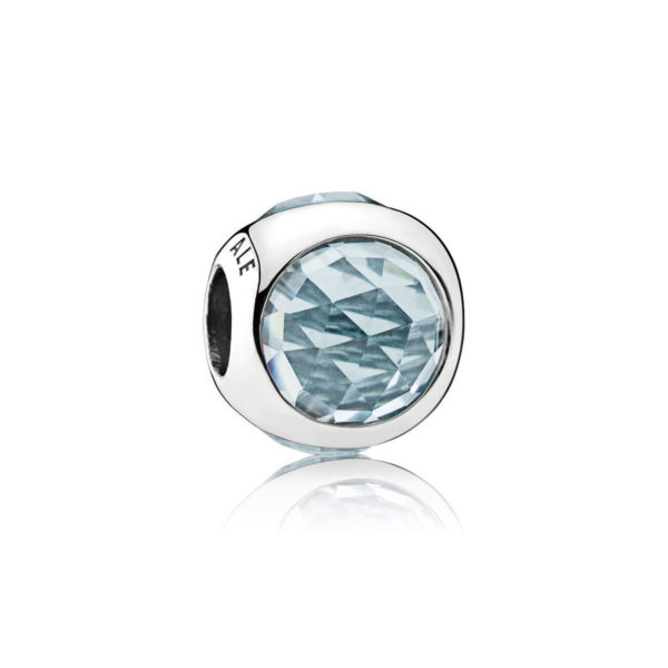 Pandora Zilveren Aqua Blauwe Stralende Druppel Bedel 792095Nab