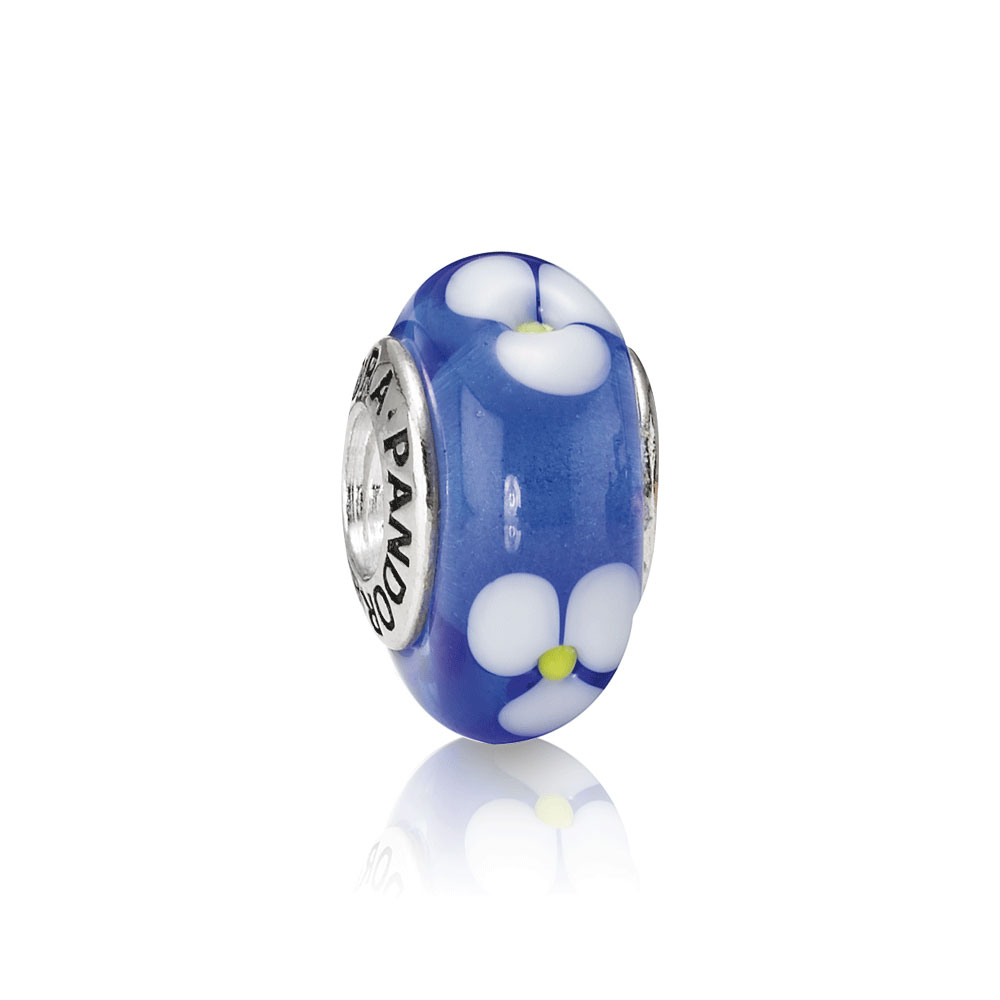 Pandora Zilveren Blauwe Bloemen Bedel 790609