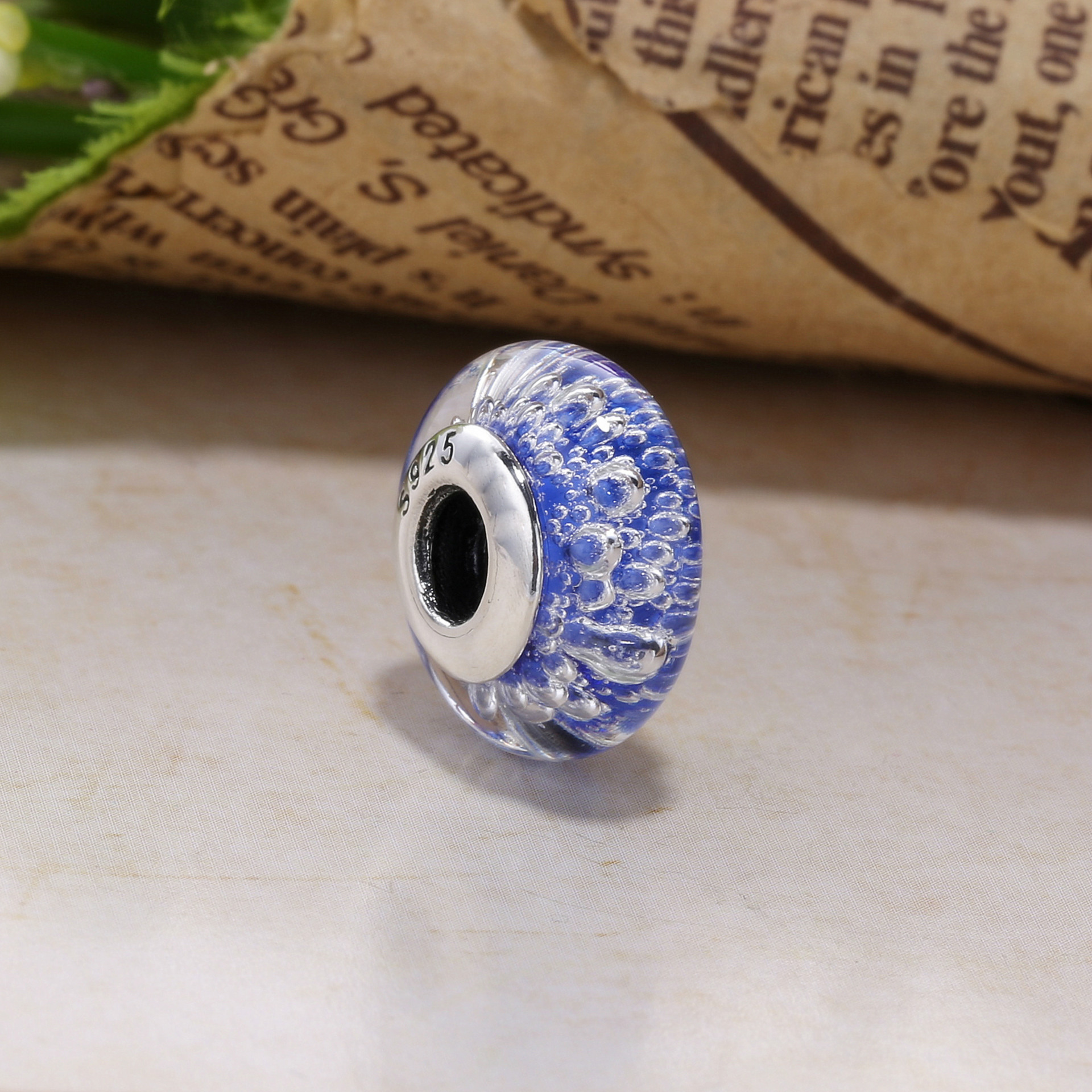 Pandora Zilveren Blauwe Opgewektheid Bedel Pl00059-1