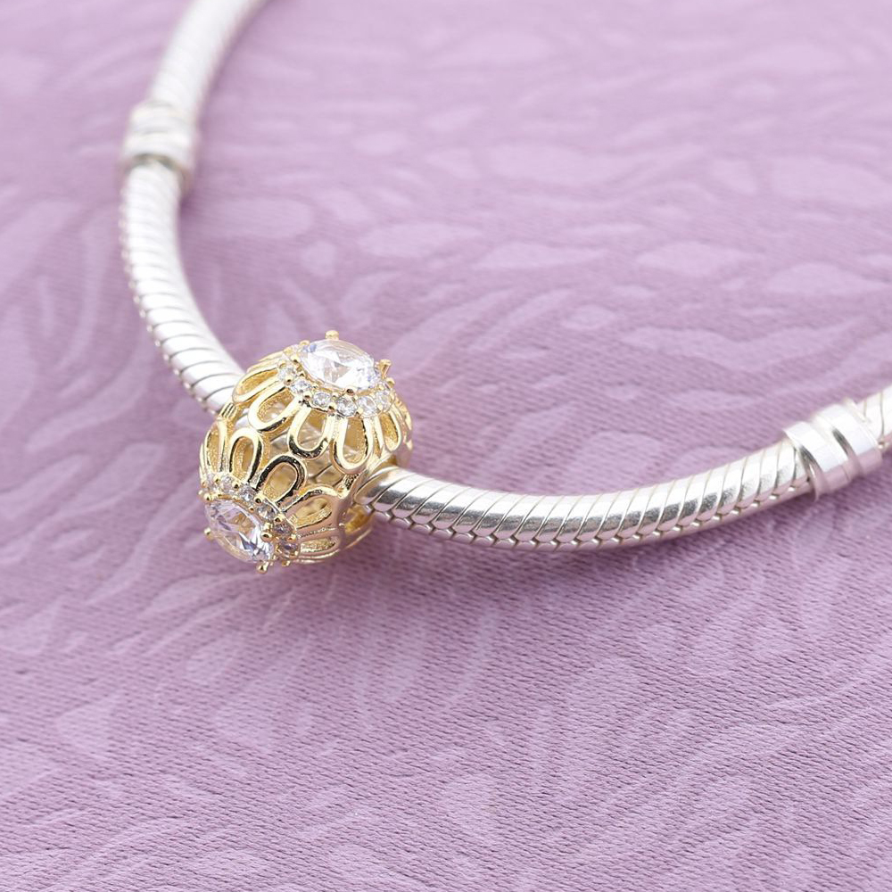 Pandora Zilveren Bloemen Schittering Openwork Bedel 791260CZ