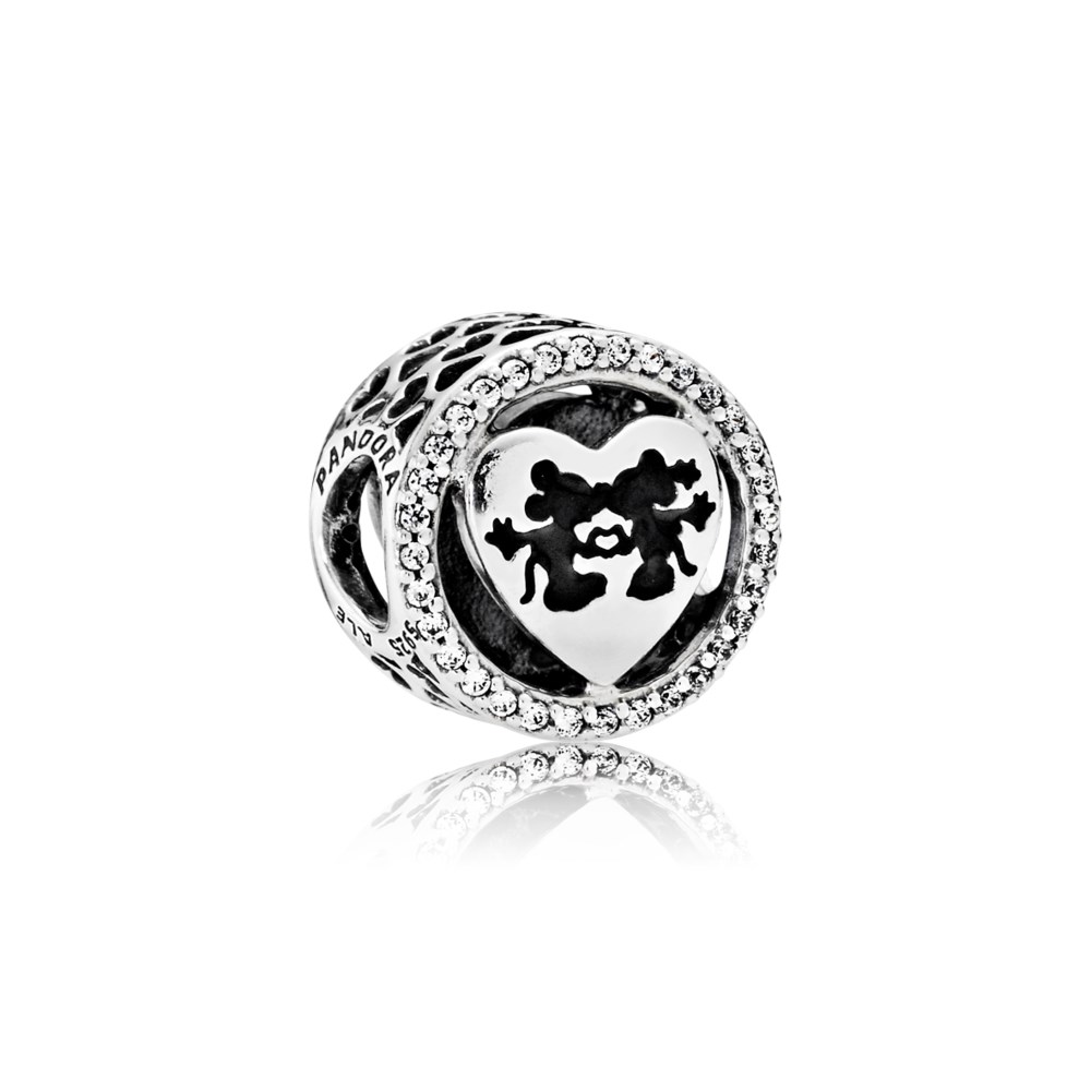 Pandora Zilveren Disney, Mickey & Minnie Liefde Bedel 791957CZ