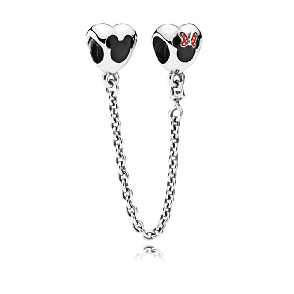 Pandora Zilveren Disney, Mickey & Minnie Mouse Veiligheidsketting 7501055889984P