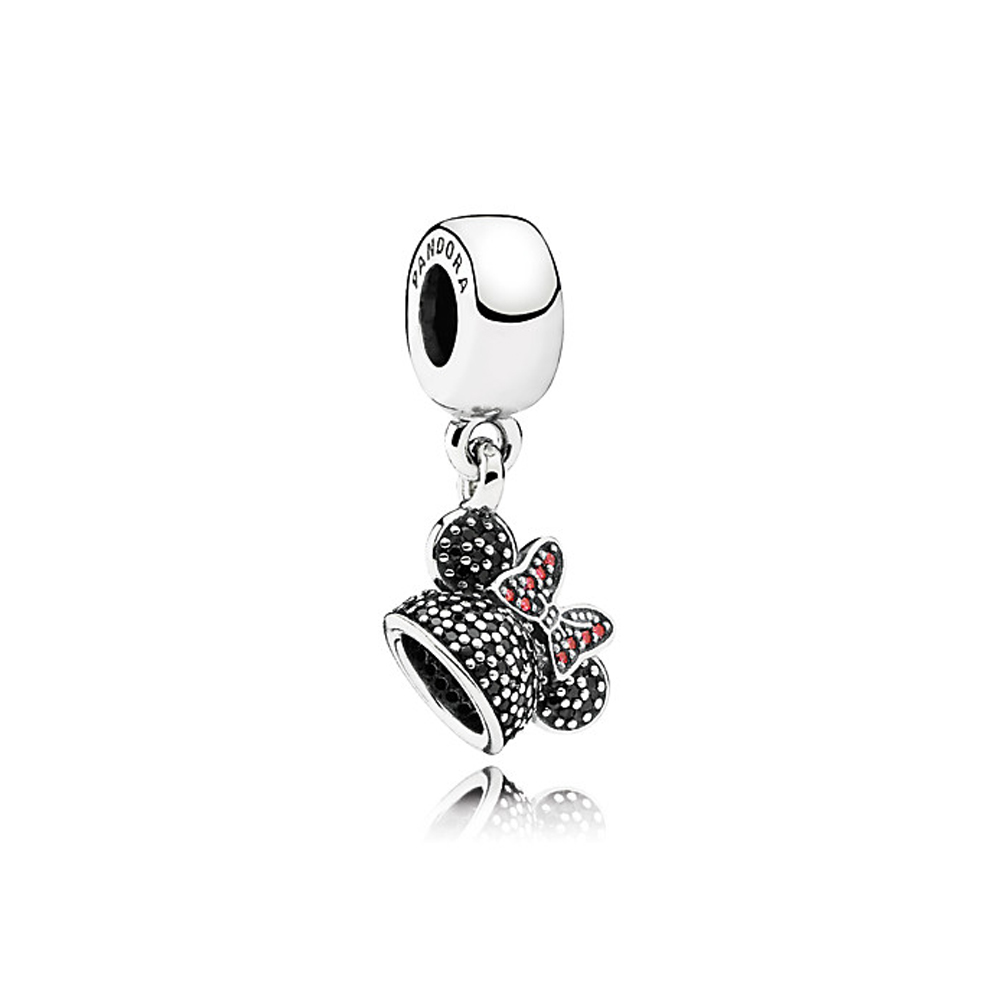 Pandora Zilveren Disney, Minnie Mouse "Minnie Sparkling Ear Hat" Hangende Bedel 7501055880566P