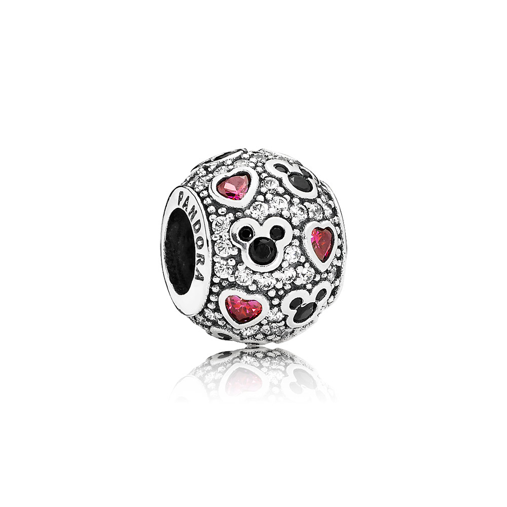 Pandora Zilveren Disney, Sprankelende Mickey & Harten Bedel 791457CZ