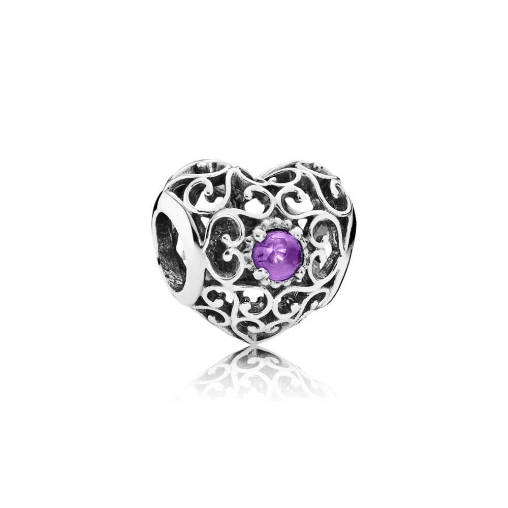 Pandora Zilveren Februari Signature Heart Bedel 791784Sam