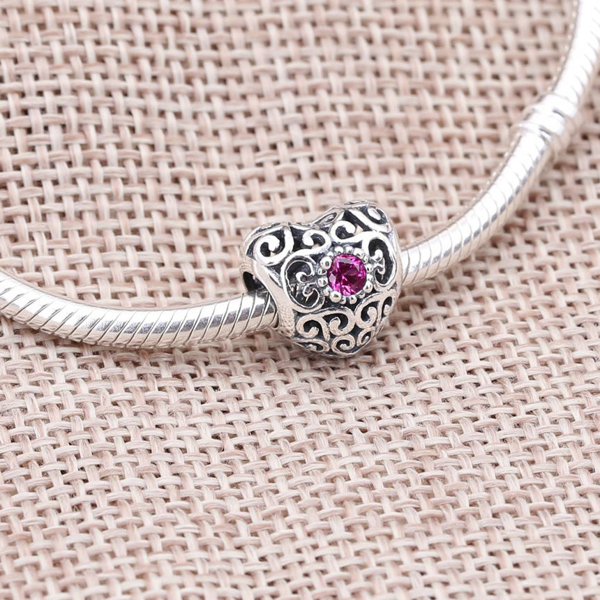 Pandora Zilveren Februari Signature Heart Bedel 791784Sam