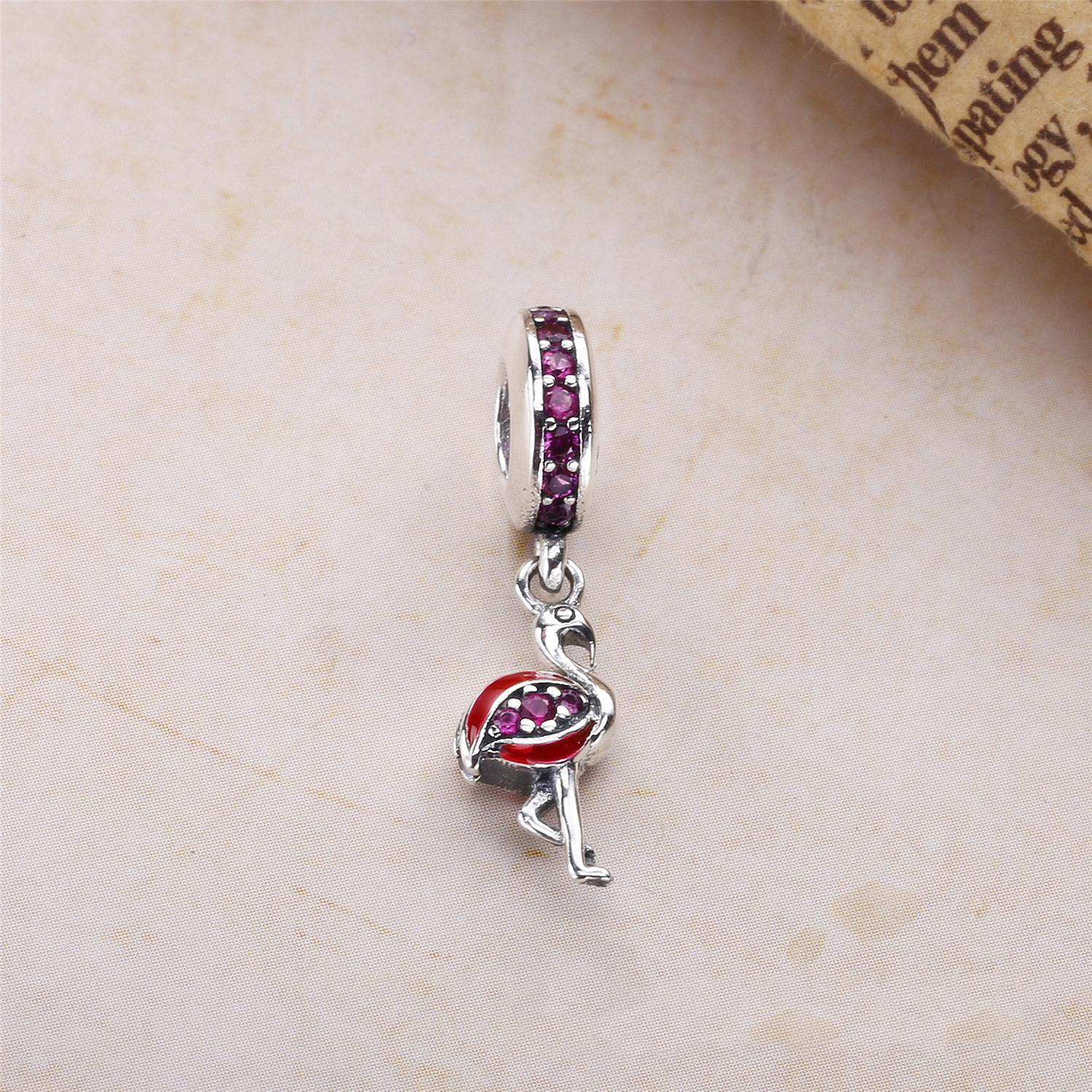 Pandora Zilveren Flamingo Hangende Bedel 791294CZs