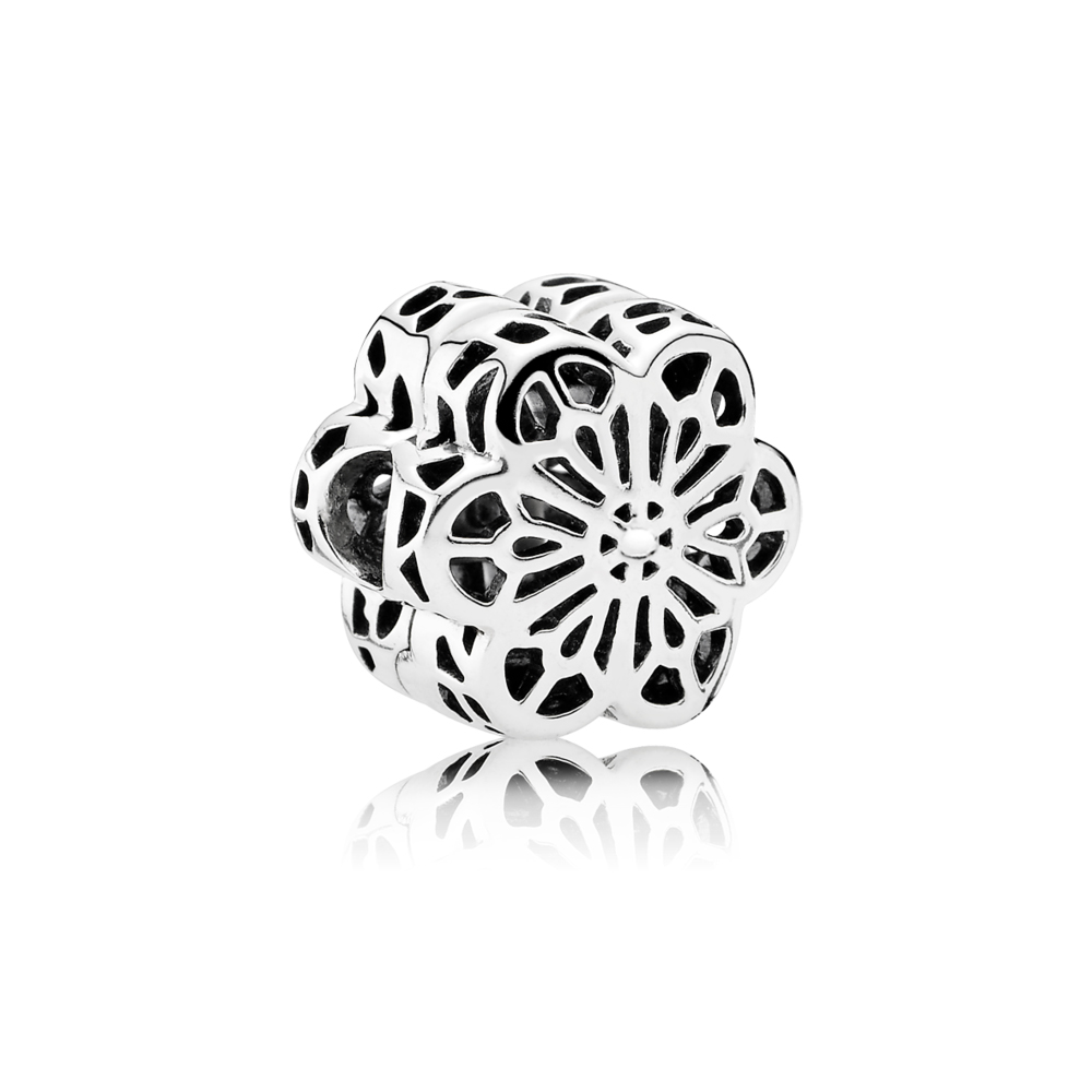 Pandora Zilveren Floral Daisy Lace Clip 791836