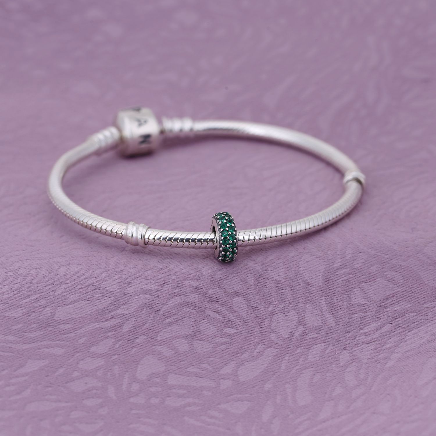 Pandora Zilveren Groene Pavé-Inspiratie Spacer 791359CZn