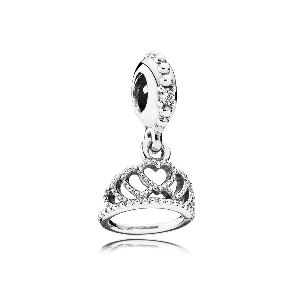 Pandora Zilveren Hartjes Tiara Hangende Bedel 791738CZ