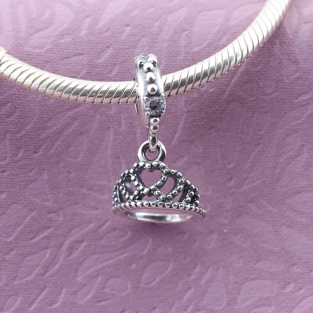 Pandora Zilveren Hartjes Tiara Hangende Bedel 791738CZ