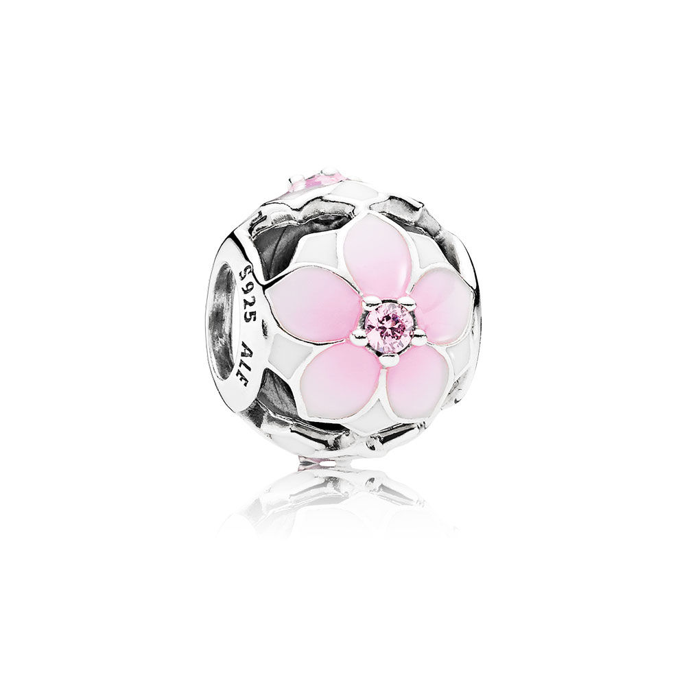 Pandora Zilveren Magnolia Bloom Bleke Cerise Bedel 792087PCZ