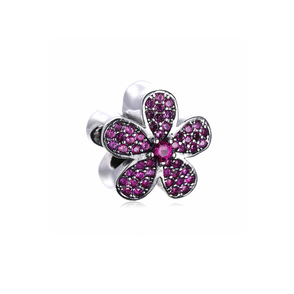 Pandora Zilveren Paars Dazzling Daisy Bedel 791480CZa