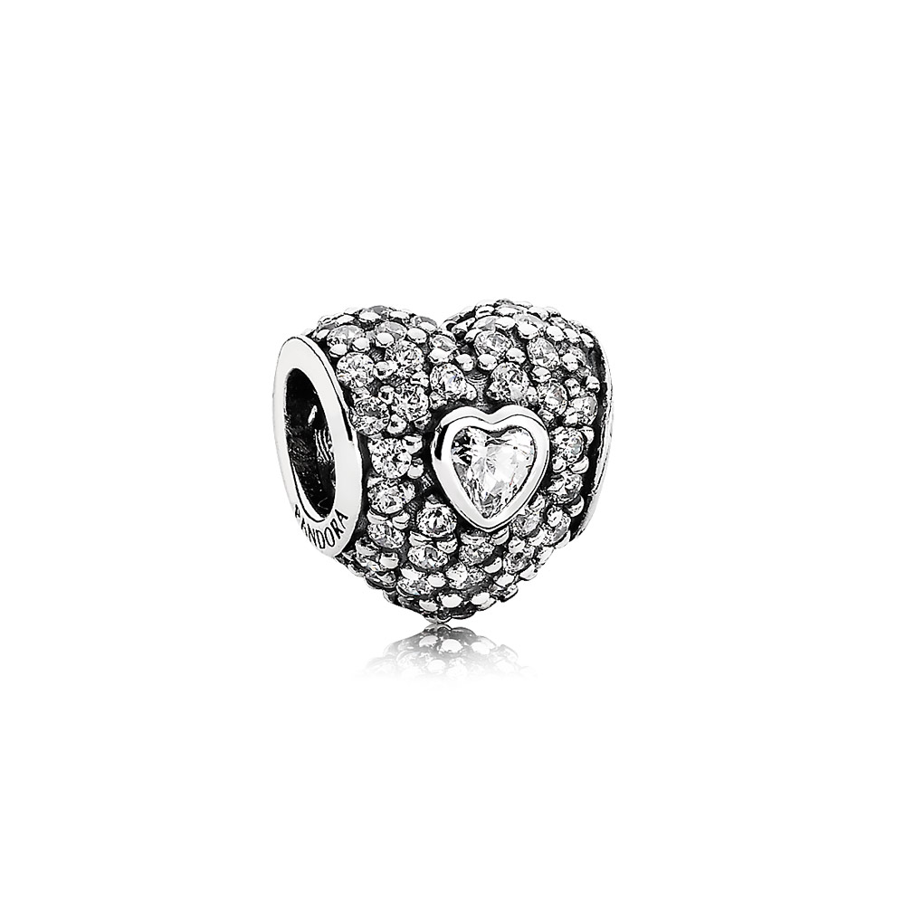 Pandora Zilveren Pavé Triple Harten Bedel 791168CZ