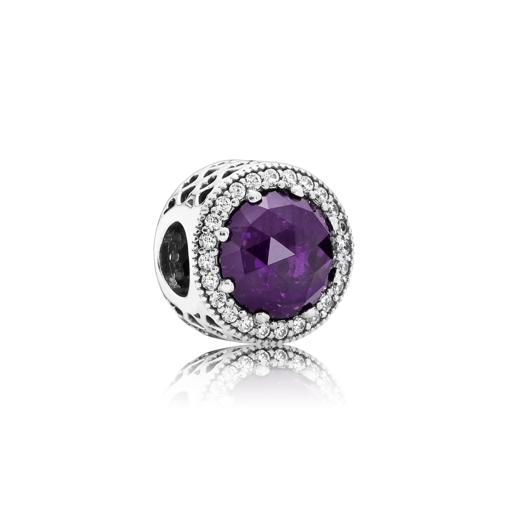 Pandora Zilveren Royal Purple Stralende Harten Bedel 791725Nrp