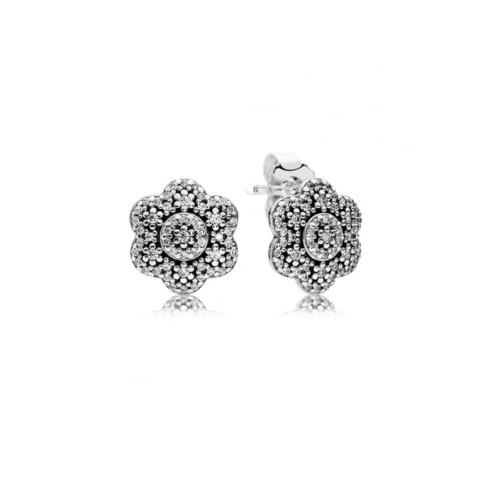 PANDORA Crystallised Floral Stud Earrings - 290732CZ