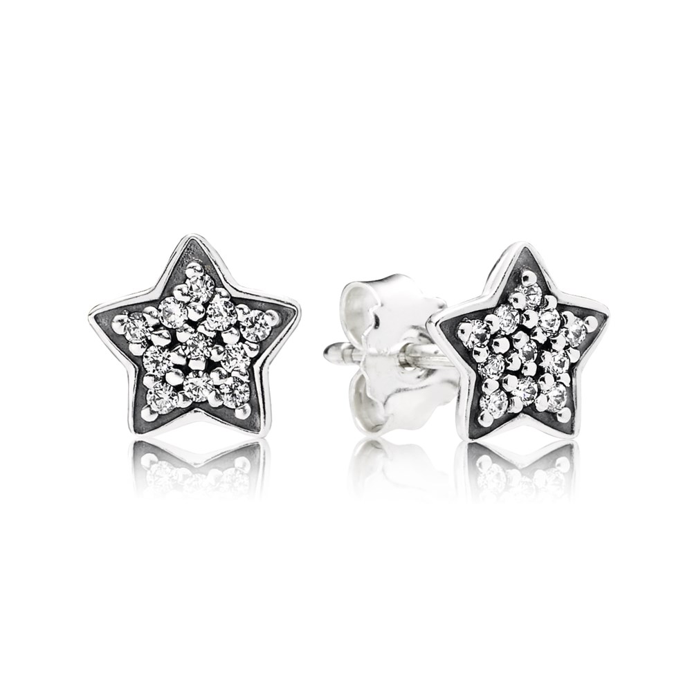 PANDORA Star Silver Stud Earring With Cubic Zirconia - 290546CZ