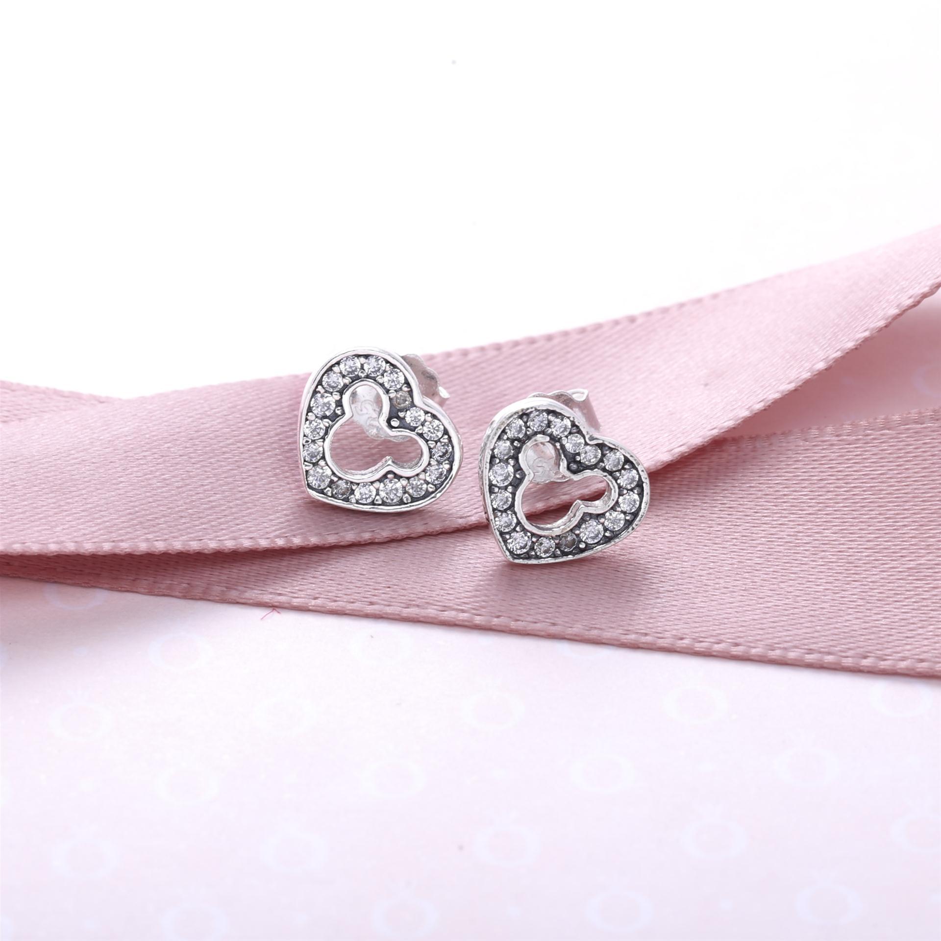 Pandora Zilveren Disney, Mickey Silhouetten Oorbellen 290579CZ