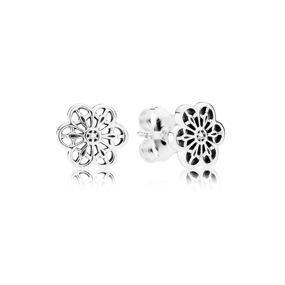 Pandora Zilveren Floral Daisy Lace Oorbellen 290692