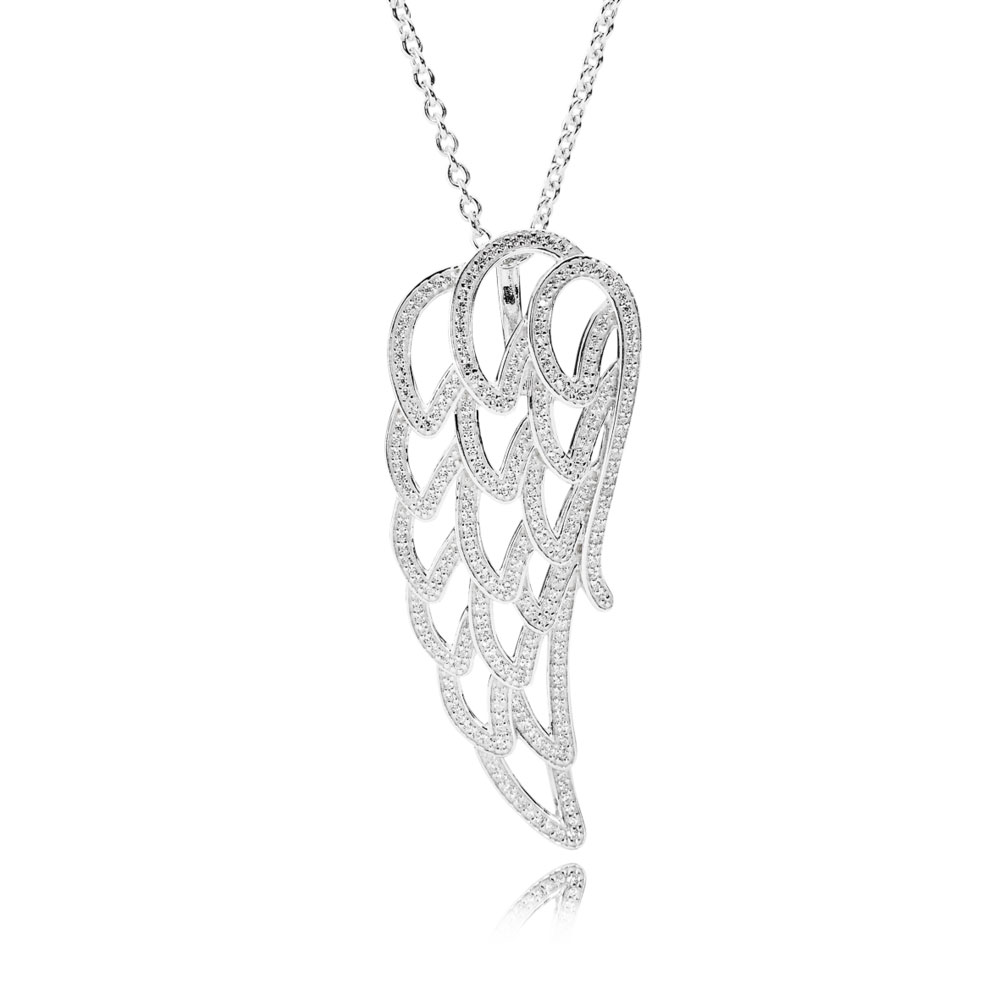 PANDORA Angel Wing Necklace - 390374CZ-90