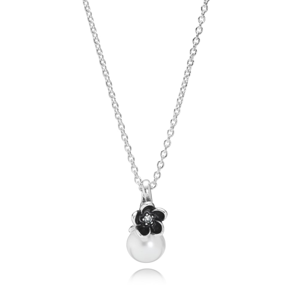 Pandora Zilveren Bloemen Ketting 390363P