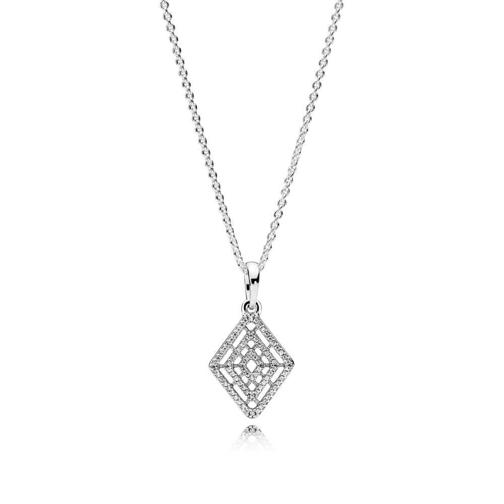 Pandora Zilveren Geometrische Lijnen Ketting 396209CZ-60