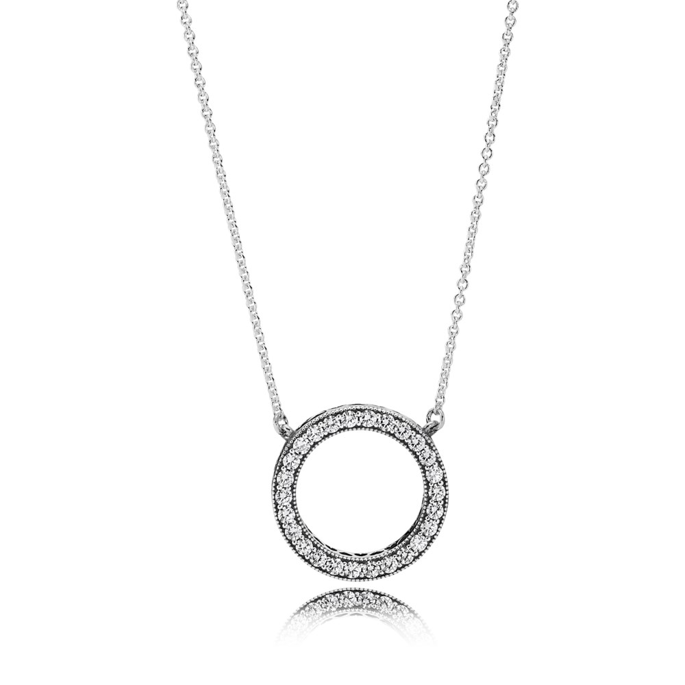 Pandora Zilveren Hart Ketting 590514CZ-45